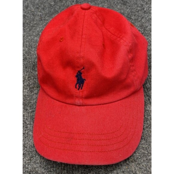 RALPH LAUREN Polo Baseball Hat Cap Red Navy Blue Pony Logo Adjustable Strapback - Picture 3 of 13